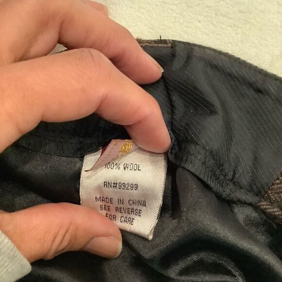 WOMENS TROUSER BROWN TWEED FULL LEG CUFFED HEM 28 EXCELLENT FIT POCKETS LINED - Picture 9 of 11